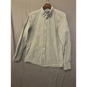 VINEYARD VINES Mens Classic Fit Whale Shirt Long Sleeve MEDIUM GREEN Button Up
